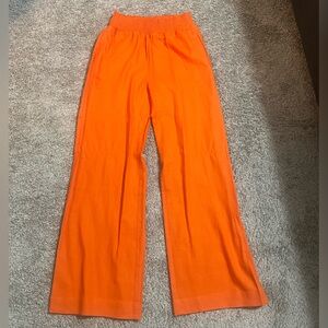 Love Tree Bright Orange Linen Pants